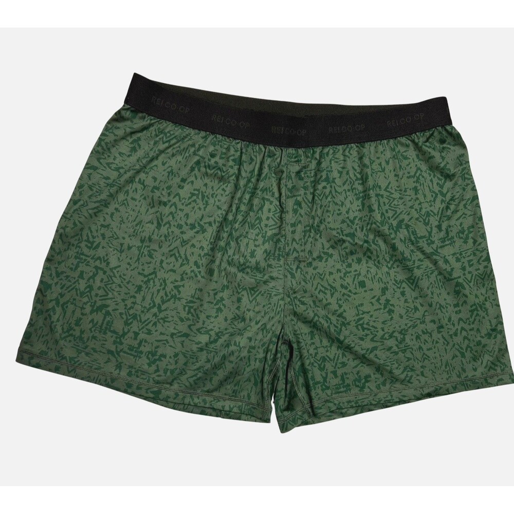 REI Co op Men's Boxer Shorts Green Abstract Print Size Large